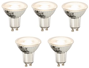 Conjunto de 5 lâmpadas LED GU10 reguláveis 8W 660lm 3000K
