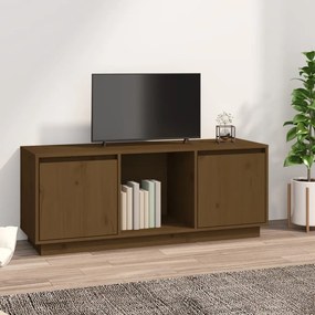 vidaXL Móvel de TV 110,5x35x44 cm madeira de pinho maciça castanho mel