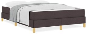 Cama Box Castanho 140 x 200 cm Tecido, Madeira de Engenharia
