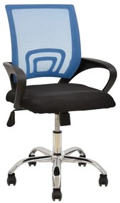 Cadeira de escritório FISS NEW, preto, rede azul e tecido preto