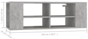 Armário de parede para TV derivados de madeira cinza cimento