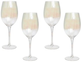 Conjunto de 4 copos de vinho em vidro transparente 530 ml MORGANITE Beliani