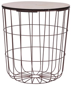 vidaXL Mesa de centro Ø 39,5 cm MDF cobre