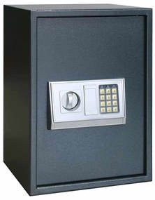 vidaXL Cofre Digital Eletrónico com Prateleira Cinza Escuro 35x31x50 cm Aço