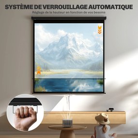 Ecrã de projeção para TV e cinema em casa de 99 polegadas, projetor de vídeo 1:1 4K HD, 178 cm x 178 cm