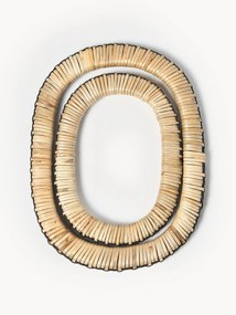 Base para panelas em vime e madeira de manga Weave, conjunto de 2