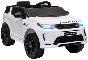 AIYAPLAY Carro Elétrico para Crianças acima de 3 Anos com Licença Land Rover Discovery Sport Carro Elétrico Infantil com Bateria 12V Controlo Remoto Faróis Buzina e Música 106x65,5x51 cm Branco