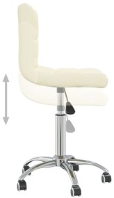 Cadeira de escritório giratória tecido cor creme