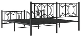 Estrutura de cama com cabeceira e pés 180x200 cm metal preto