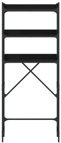 Estante p/ máquina de lavar 67x25x163 cm deriv. madeira preto