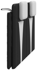 Almofadão de cabeceira 120 cm couro artificial preto e branco