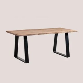 Mesa De Jantar Retangular 180x90 Cm Em Madeira De Acácia Varena Castanho Acácia - Sklum