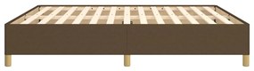 Estrutura de cama sem colchão 160x200 cm tecido castanho-escuro