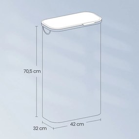 Cesto para roupa suja com tampa (90 L) 42 x 32 x 70,5 cm Preto