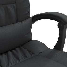 Cadeira escritório massagens reclinável couro artificial preto