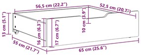Gavetas para cama 2 pcs 65x55x17 cm pinho maciço branco