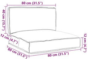 Conjunto de Almofadas para Paletes em 2 Peças com Padrão de Folhas em