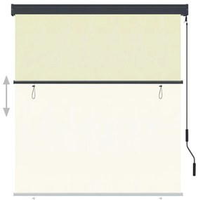Estore de rolo para exterior 140x250 cm creme