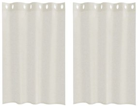 Cortinas com cortinas 2 pcs Creme 140 x 140 cm Poliéster