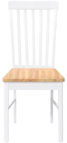Cadeiras de jantar 2 pcs madeira de seringueira maciça branco