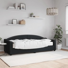 3197509 vidaXL Sofá-cama com colchão 80x200 cm tecido preto