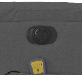 Poltrona reclinável de massagens elétrica tecido cinza-escuro