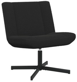 vidaXL Cadeira giratória Preto 63 x 75 x 76 cm Pele de Ovelha