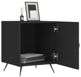 Mesa de cabeceira 2 pcs 40x40x50 cm derivados de madeira preto