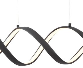 Candeeiro suspenso de design preto 100cm Incl. LED regulável em 3 níveis - Wokkel Design