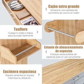 Carrinho/Ilha de Cozinha "Pratiko" – Funcionalidade e Mobilidade com A