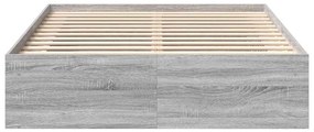 Estrutura de cama 140x190 cm cinzento sonoma