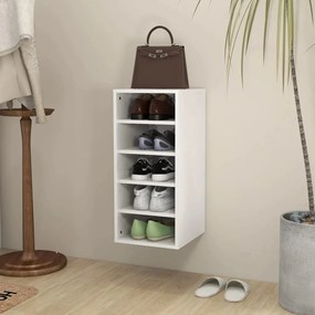 vidaXL Armário p/ sapatos 31,5x35x70 cm contraplacado branco brilhante