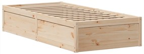 Cama sem colchão 75x190 cm madeira de pinho maciça