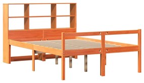 Cama com estante sem colchão 140x190 cm madeira maciça