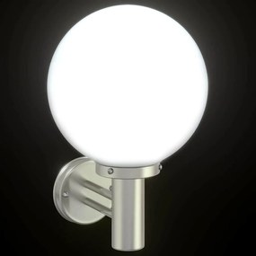Luzes de parede externas 2 pcs Prata Aço Inoxidável IP44