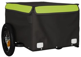 Reboque para bicicleta 30 kg ferro preto e verde