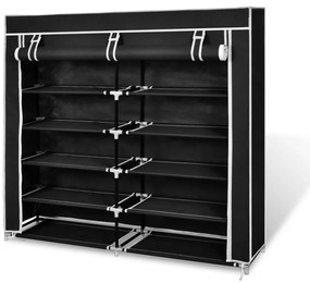 vidaXL Armário p/ sapatos com cobertura 115x28x110cm tecido preto