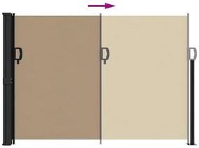 Toldo lateral retrátil 140x500 cm cinzento-acastanhado
