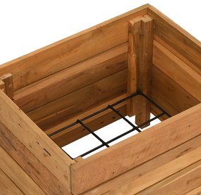 Vaso/floreira 50x40x38 cm madeira de teca reciclada e aço
