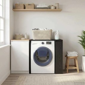 vidaXL Armário para Máquina de Lavar Carvalho Preto 87 x 60 x 89 cm