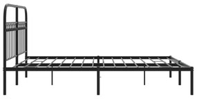 Estrutura de cama com cabeceira 160x200 cm metal preto