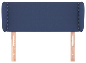 Cabeceira de cama c/ abas tecido 93x23x78/88 cm azul