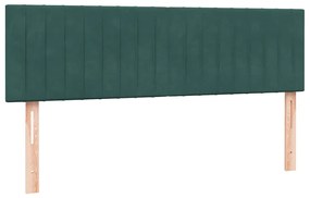 Box Cama primavera com Colchão Verde Escuro 140x210 cm Veludo
