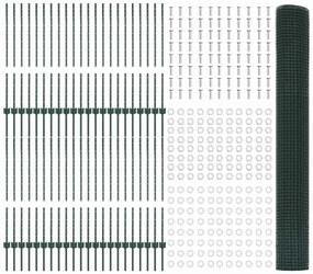 Cerca de Arame Soldado com 44 Postes U Verde 1x100 m Aço