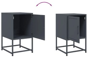 Mesas de cabeceira 2 pcs 36x39x60,5 cm aço antracite
