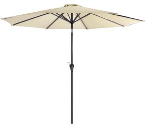 Guarda-sol de jardim SONGMICS de 290 cm, FPS 50+, proteção solar, inclinação de 30° em 2 direções, manivela para abertura e fechamento, para jardins externos, piscina, varanda e pátio, base não incluída, bege GPU30BE