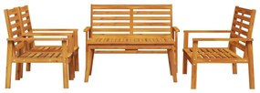 5 pcs conjunto lounge de jardim madeira de acácia maciça
