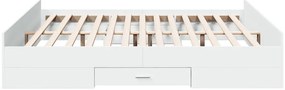 Estrutura de cama c/ gavetas 180x200cm derivados madeira branco