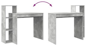 Escrivaninha Cinza betão Laminado efeito betão, madeira engenheirada