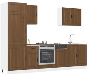 vidaXL 7 peças armário de cozinha conjunto Kalmar carvalho castanho